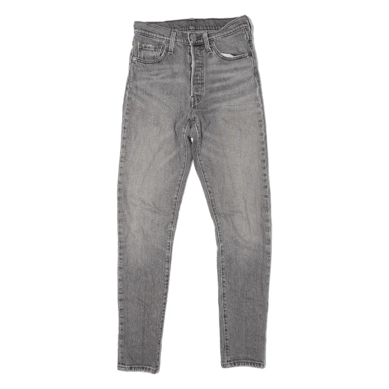 LEVI'S 501S Jeans Grey Denim Skinny Straight Womens W25 L30