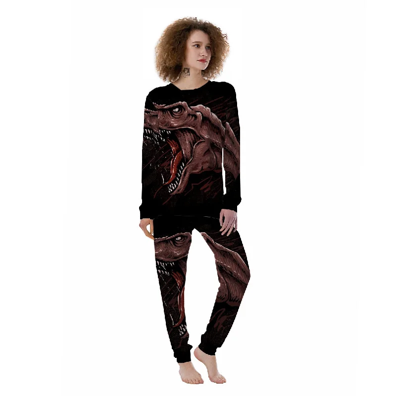 Tyrannosaurus Rex Head Print Women's Pajamas