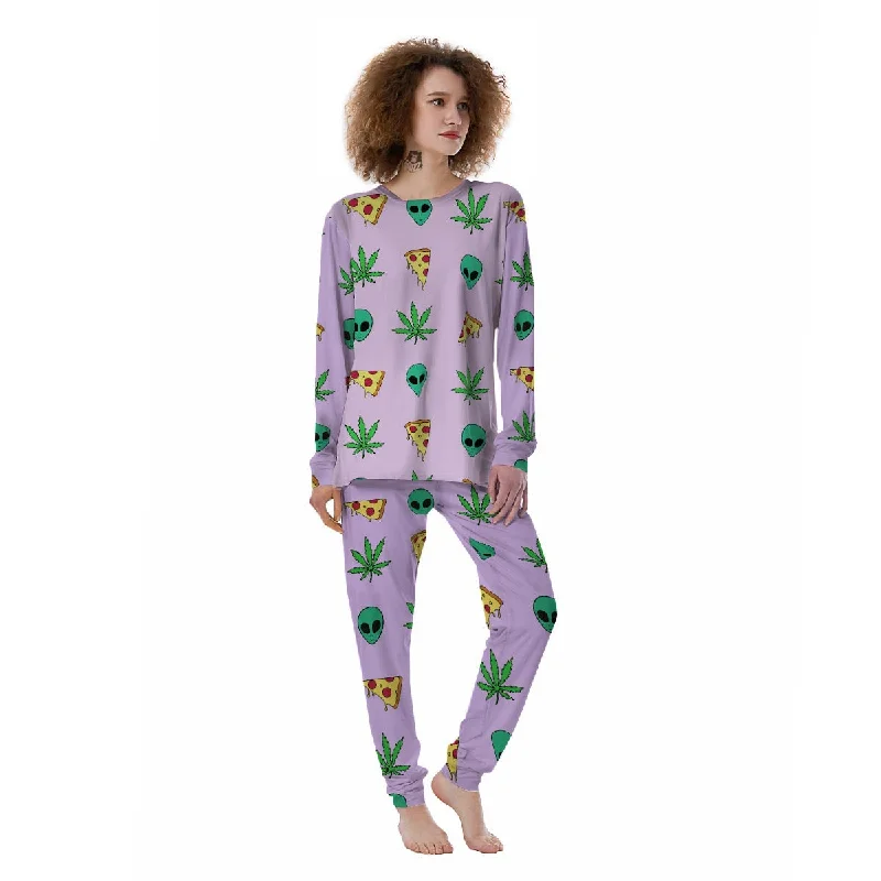 Ufo Pizza Trippy Print Pattern Women's Pajamas