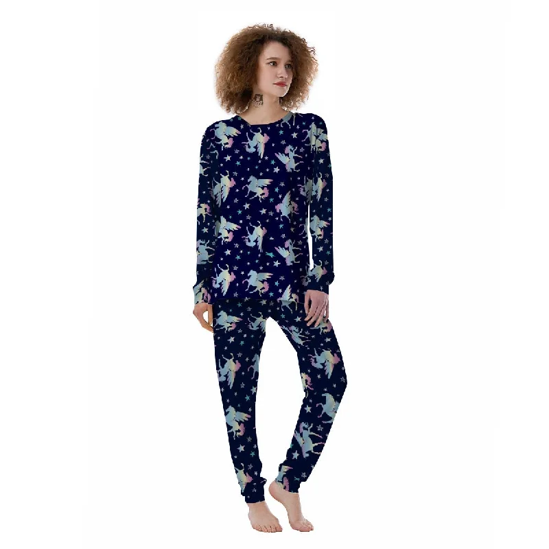 Unicorn Star Fairy Print Pattern Women's Pajamas