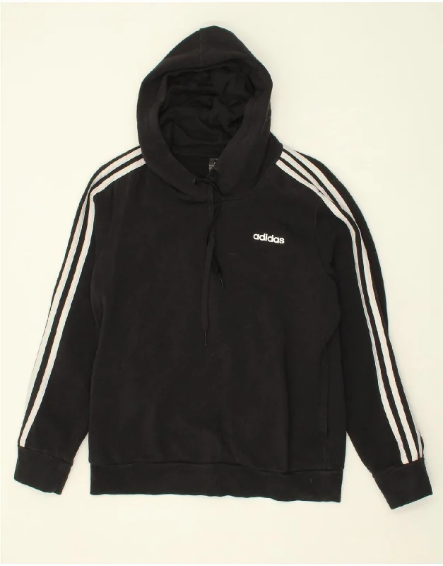 ADIDAS Womens Hoodie Jumper  UK 12/14 Medium Black Cotton