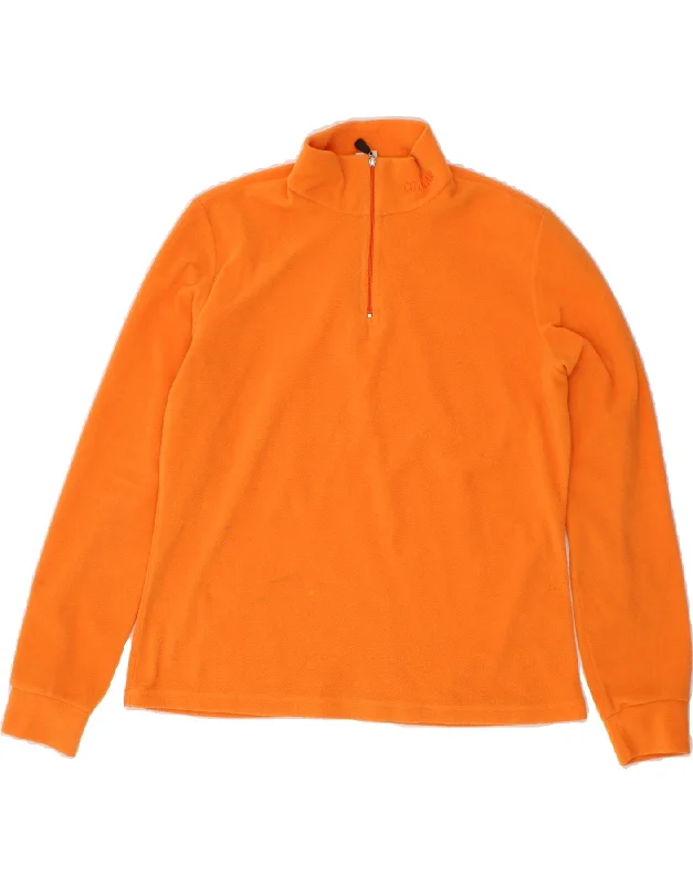 COLMAR Womens Zip Neck Fleece Jumper UK 12 Medium Orange Polyester