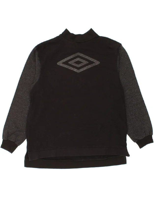 UMBRO Womens Graphic Sweatshirt Jumper UK 14 Medium Black Colourblock