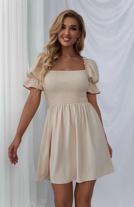 Puff for Arm Gown Solid Color Women