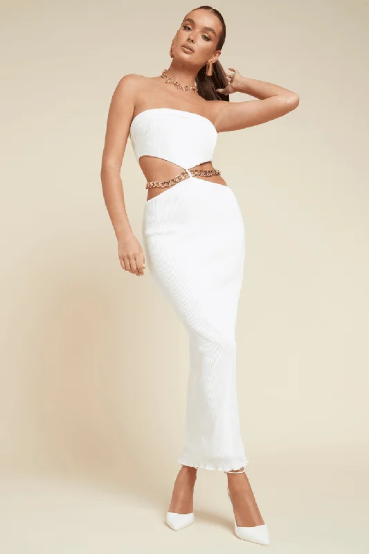 Asha Strapless Dress - White