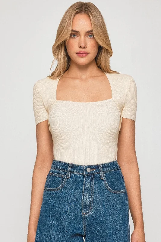 Tia Knit Top - Oat