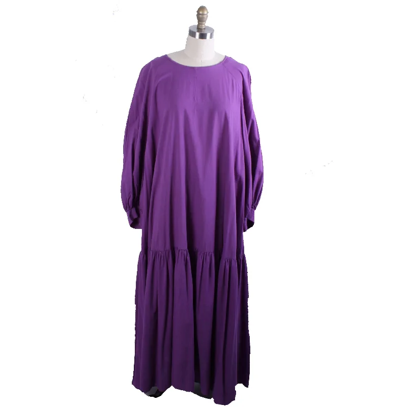 1970s Vuokko Maxi Tent Dress Violet Purple Cotton Sz M 38 Mod Designer