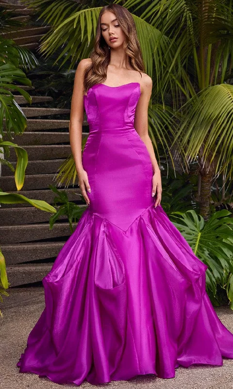 Ashley Lauren 11733 - Strapless Organza Ruffle Prom Gown