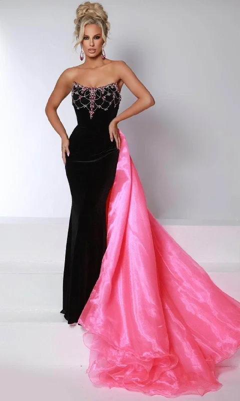 Johnathan Kayne 2945 - Contrast Overskirt Evening Gown