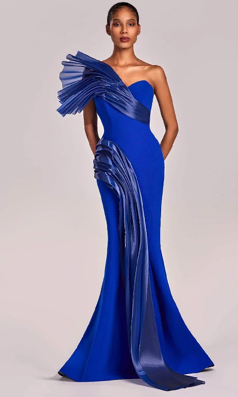 MNM Couture G1808 - Draped Organza Mermaid Evening Gown