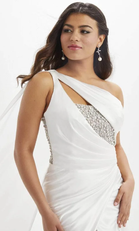 Panoply 14137 - One Shoulder Beaded Evening Gown