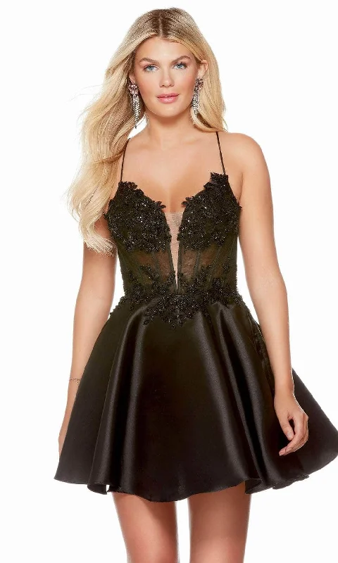 Alyce Paris 3170 - Foliage Beaded Corset Homecoming Dress