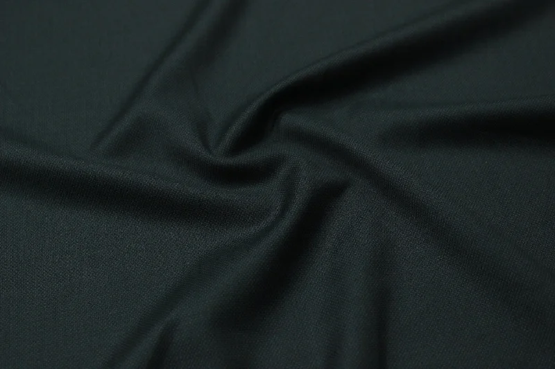 Black Plain Poly Wool Suiting Fabric