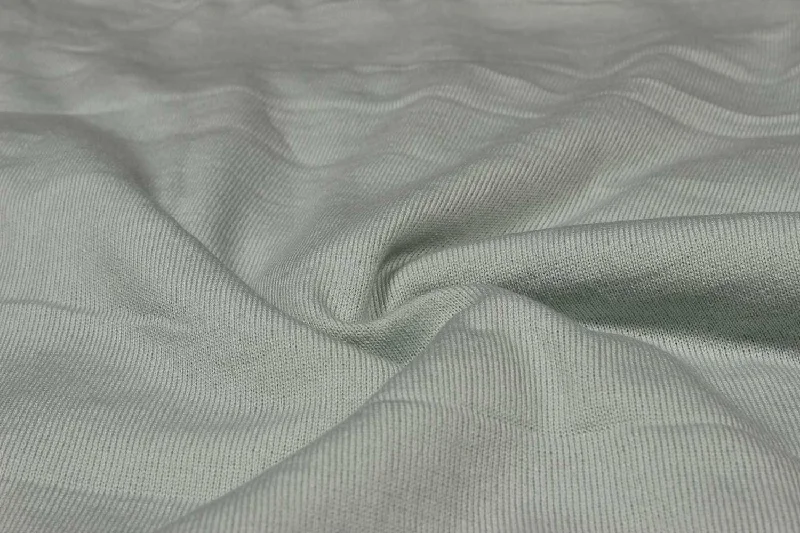 Light Gray Plain Melange Jersey Knit Wool Fabric