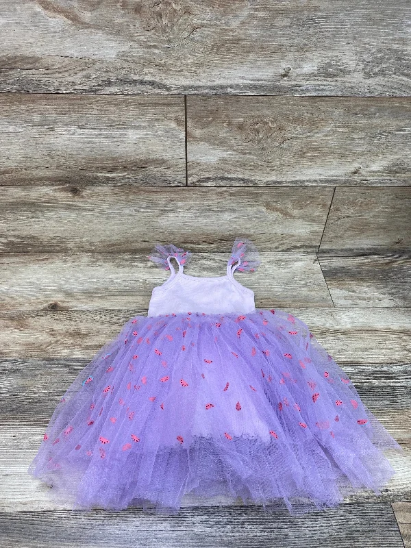 Petite Hailey Sleeveless Watermelon Frill Tutu Dress Purple sz 3T