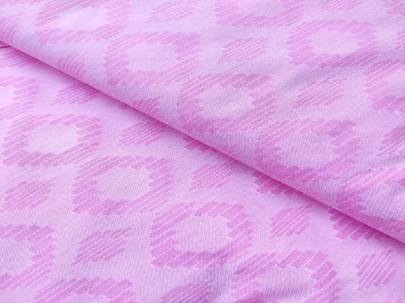 Pink Self Geometric Brasso Cotton Fabric