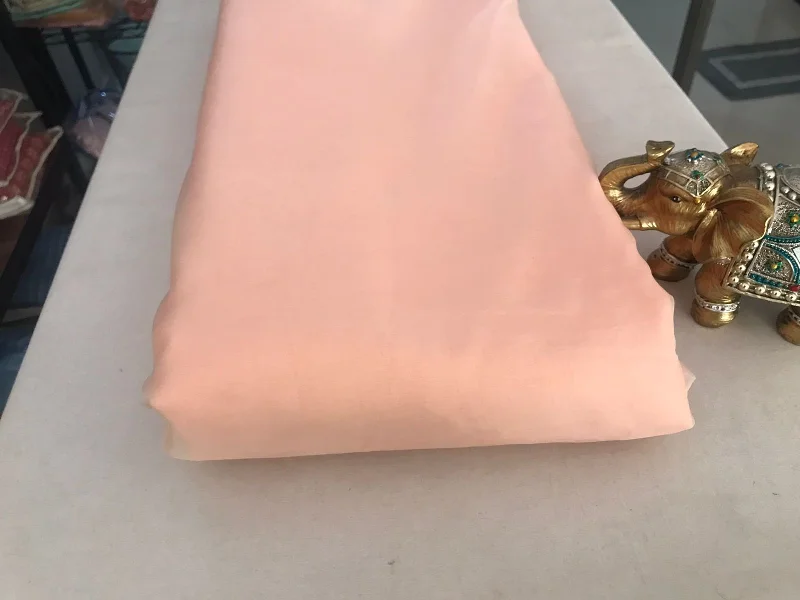 Peach Pink Plain Poly Organza Fabric