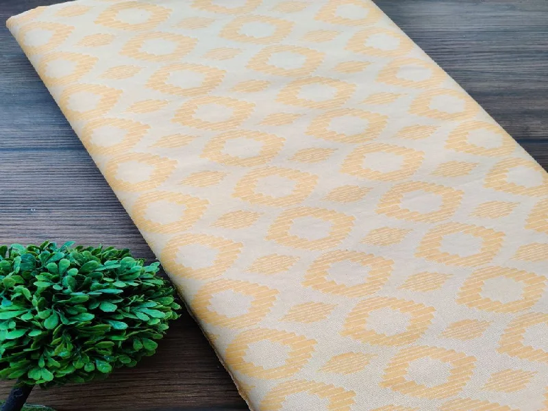 Yellow Self Geometric Brasso Cotton Fabric