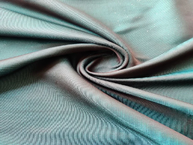 Dark Green Dual Shade Plain Taffeta Silk Fabric