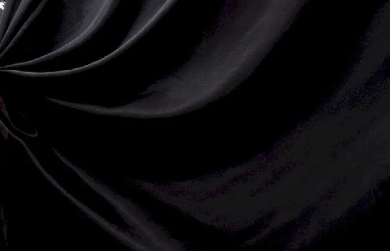 Black Plain Crepe Satin Fabric