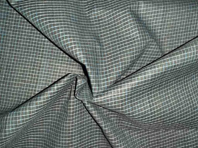 Black White Small Checks Cotton Fabric