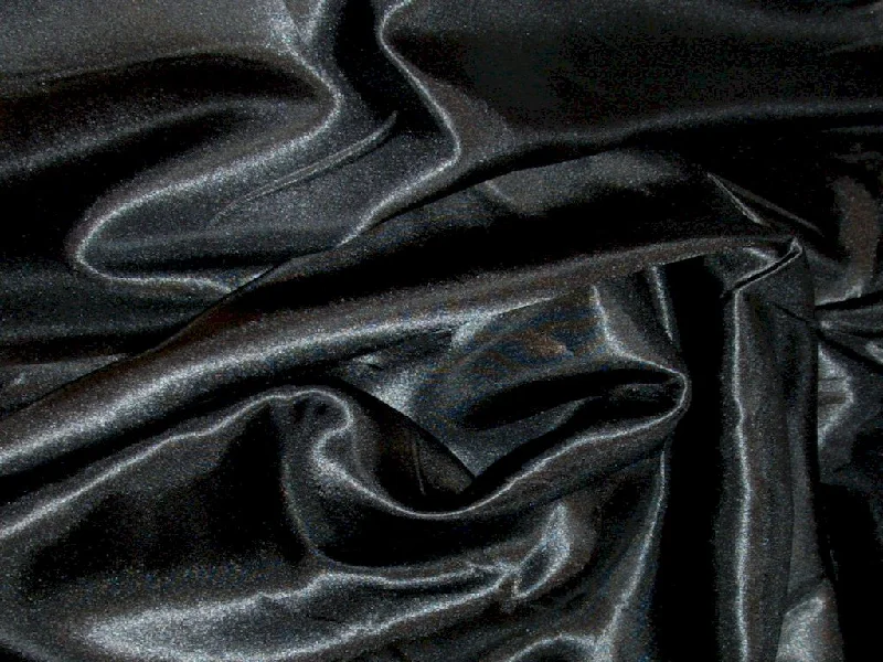 Black Silky Plain Japan Satin Fabric