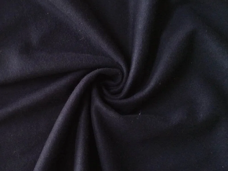 Bright Black Plain Felt Wool Fabric