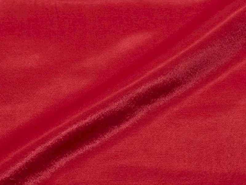 Bright Red Plain Gaji Silk Fabric