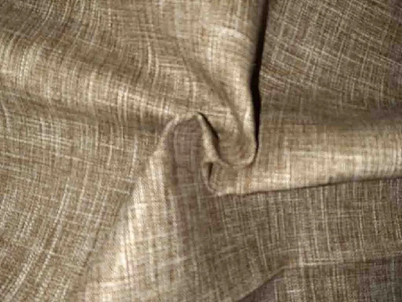 Bronze Plain Textured Handloom Cotton Fabric