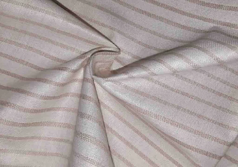 White Brown Stripes Cotton Fabric