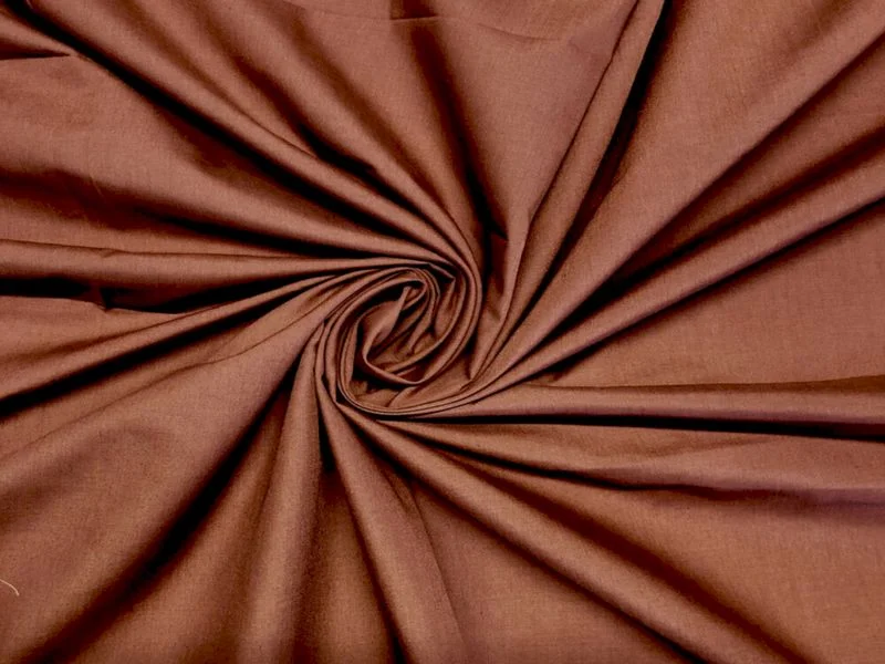 Brown Plain Pure Cotton Poplin Fabric