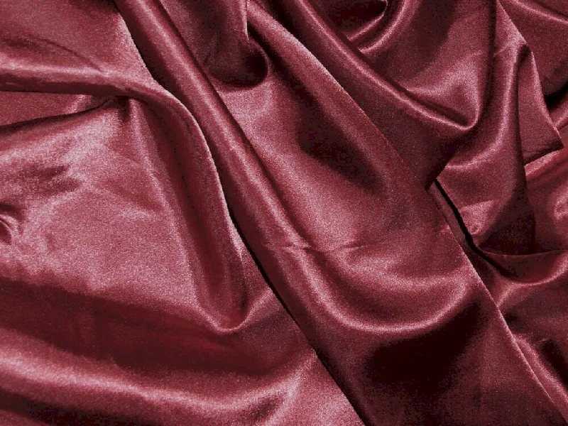 Burgundy Red Silky Plain Japan Satin Fabric