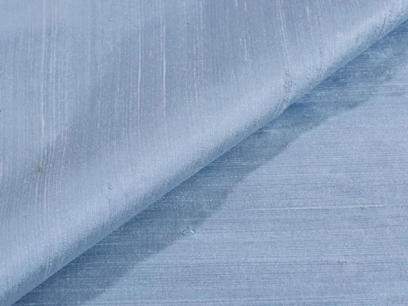 Light Sky Blue Plain Bangalore Raw Silk Fabric