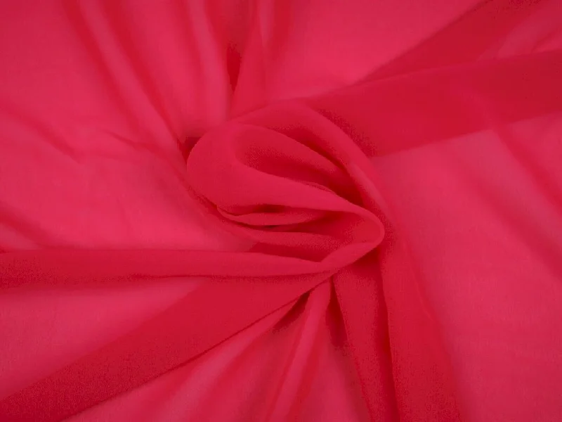 Candy Pink Plain Chinon Chiffon Fabric