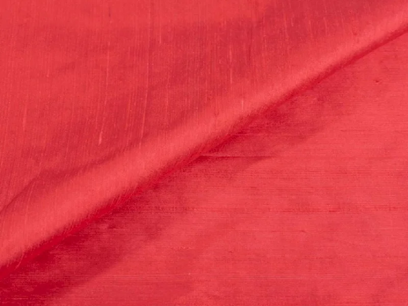 Carrot Orange Plain Bangalore Raw Silk Fabric