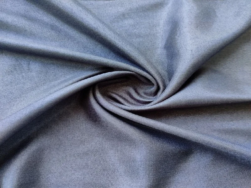 Charcoal Gray Plain Rose Silk Fabric