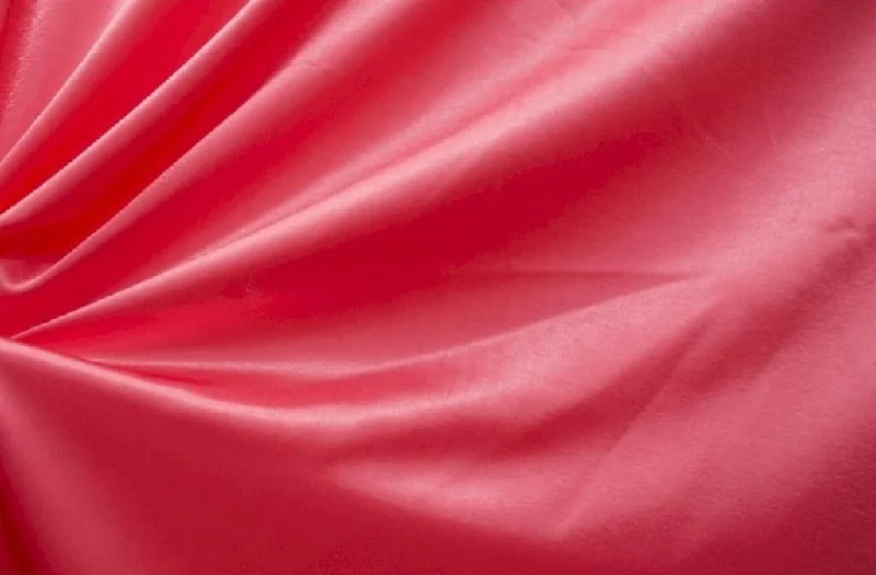 Coral Pink Plain Crepe Satin Fabric