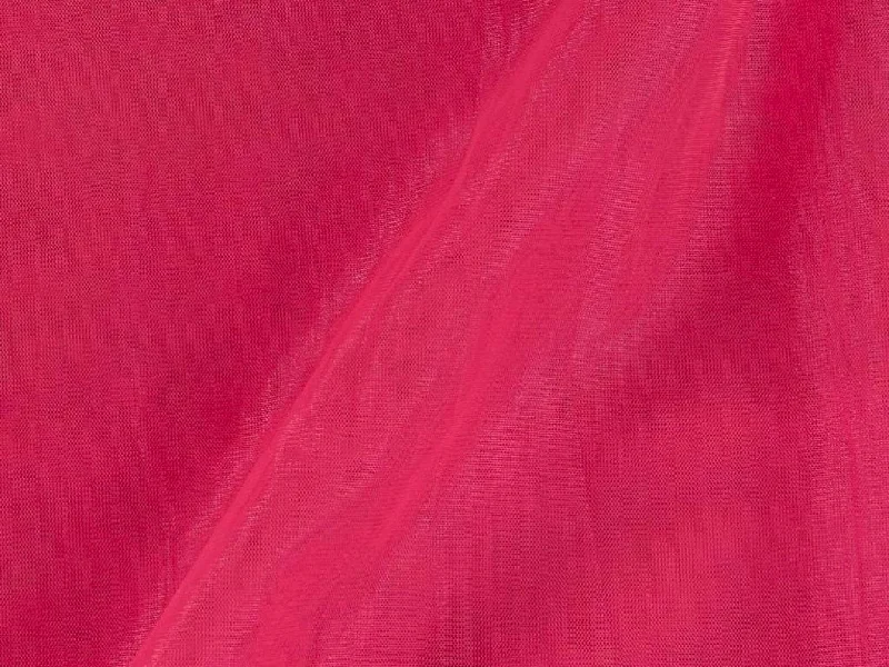 Coral Pink Plain Net Fabric