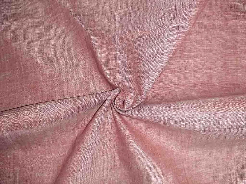 Red Plain Handloom Cotton Fabric