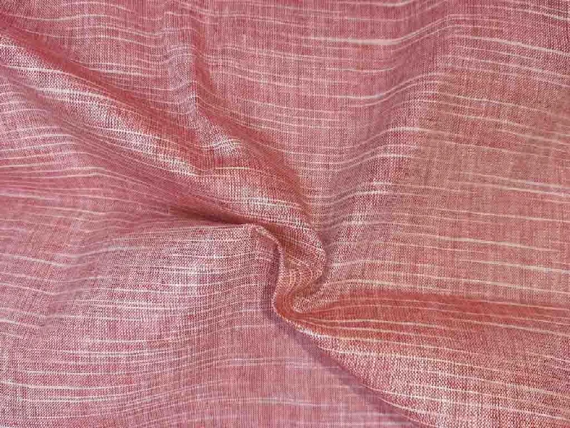 Red Textured Cotton Handspun Fabric