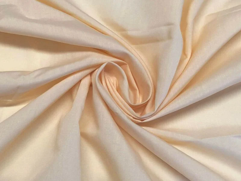 Cream Plain Pure Cotton Poplin Fabric