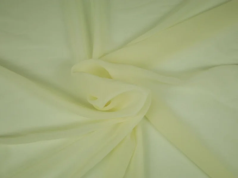 Cream Plain Chinon Chiffon Fabric