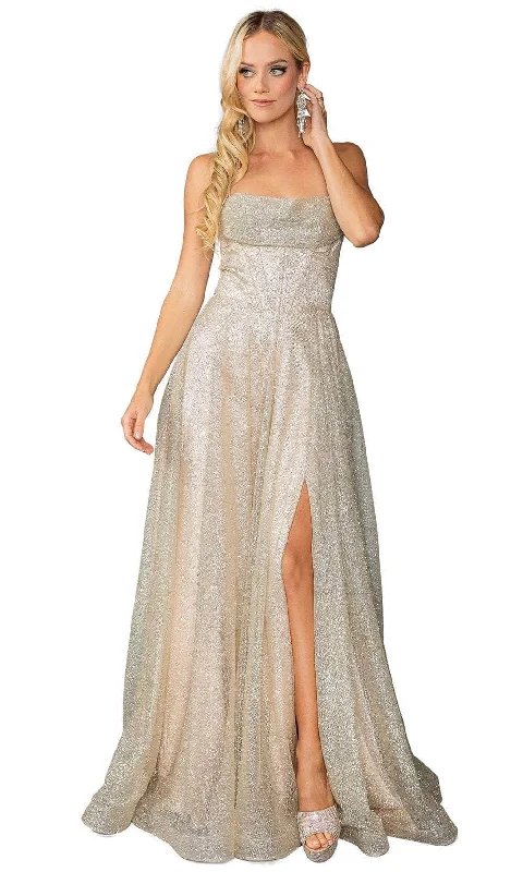 Dancing Queen 4428 - Metallic A-Line Prom Dress