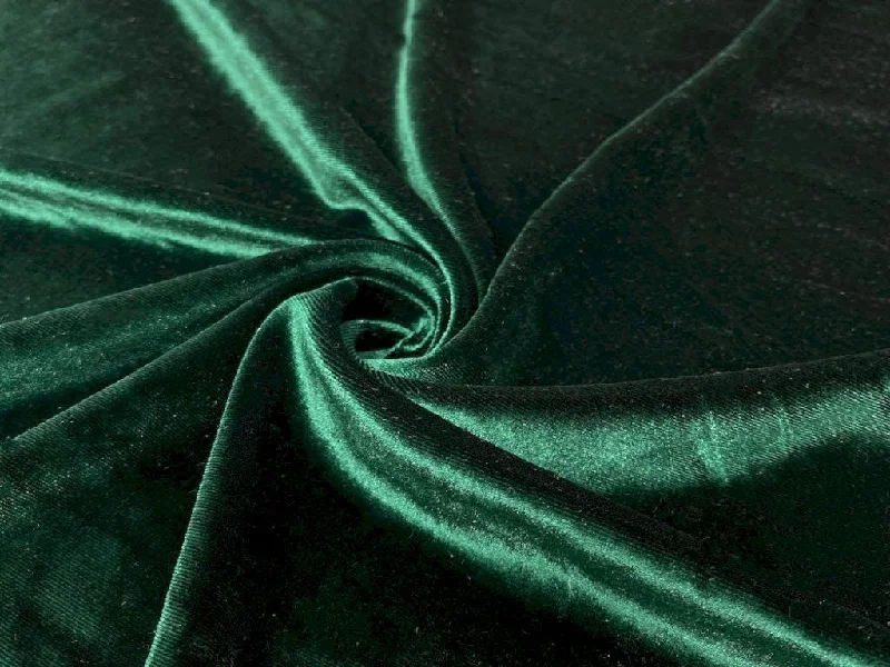 Dark Green Plain Micro Viscose Velvet Fabric