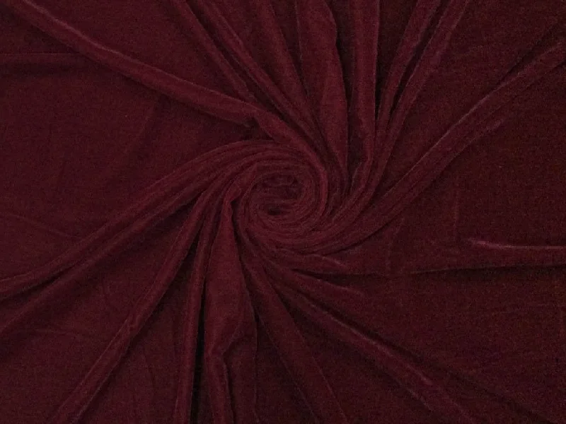 Dark Maroon Plain Micro Velvet Fabric