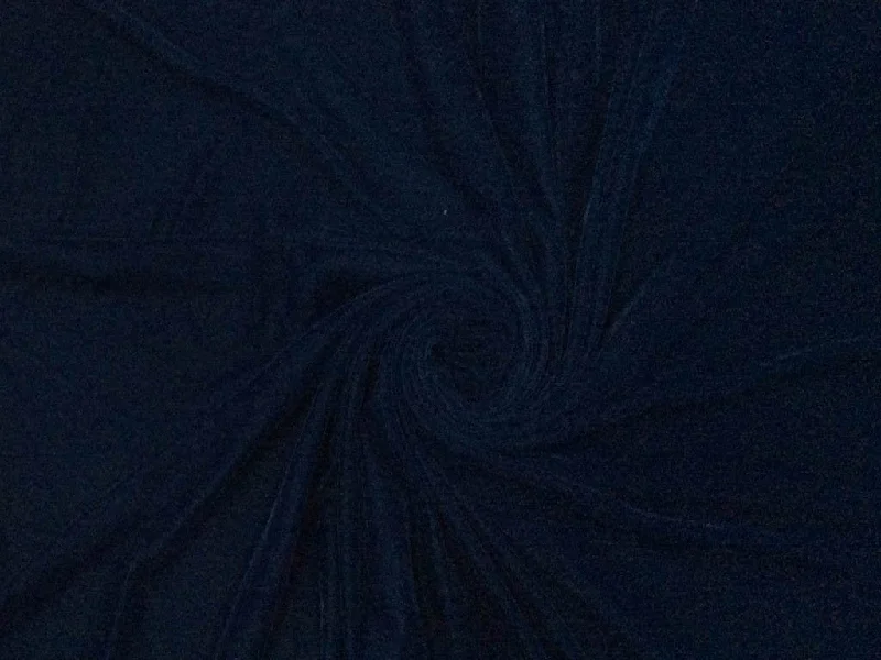 Dark Navy Blue Plain Micro Velvet Fabric