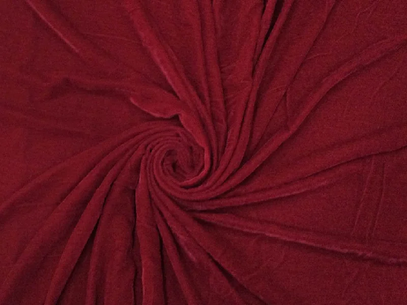 Dark Red Plain Micro Velvet Fabric