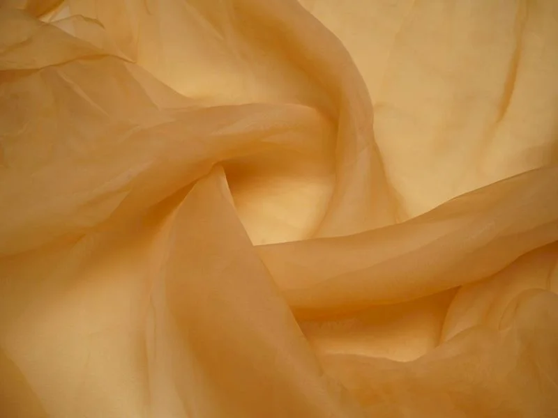 Dark Beige Plain Viscose Organza Fabric