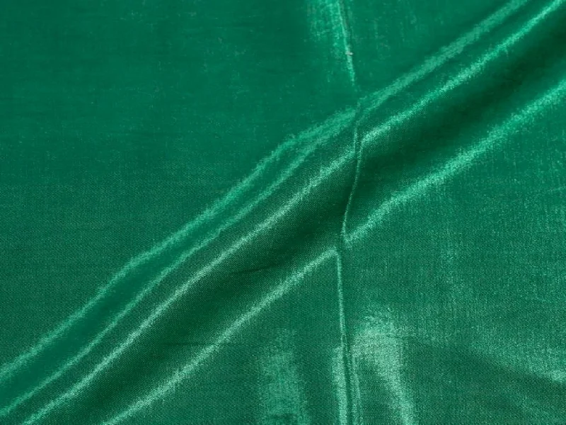 Dark Green Plain Gaji Silk Fabric