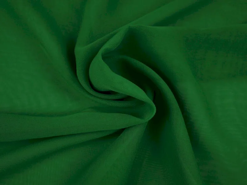 Dark Green Plain Chinon Chiffon Fabric